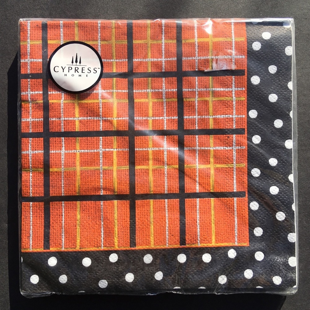 2 Packages Cypress Home Paper Napkins Luncheon Party Crafts Halloween Orange New
